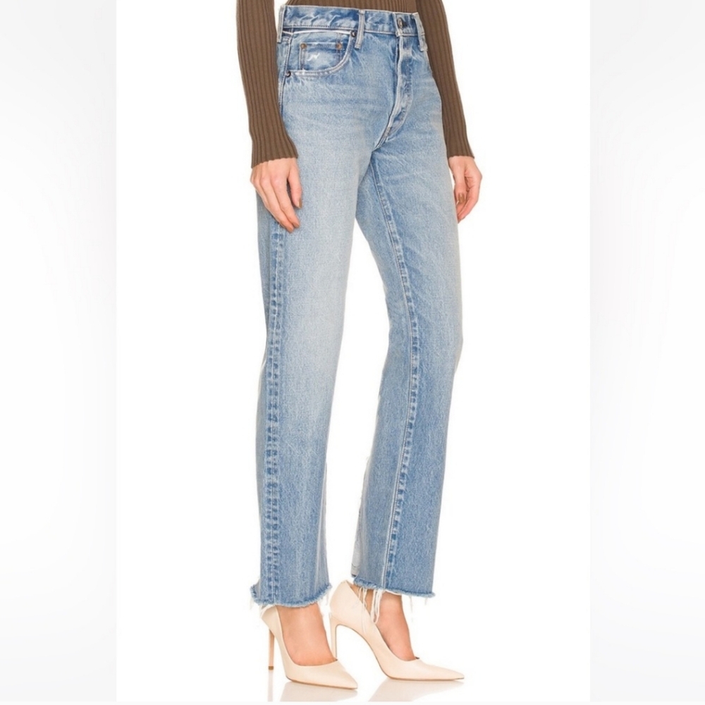Moussy Vintage Denim Size 27 Women Pin Tuck And Slit Down Back Button Fly